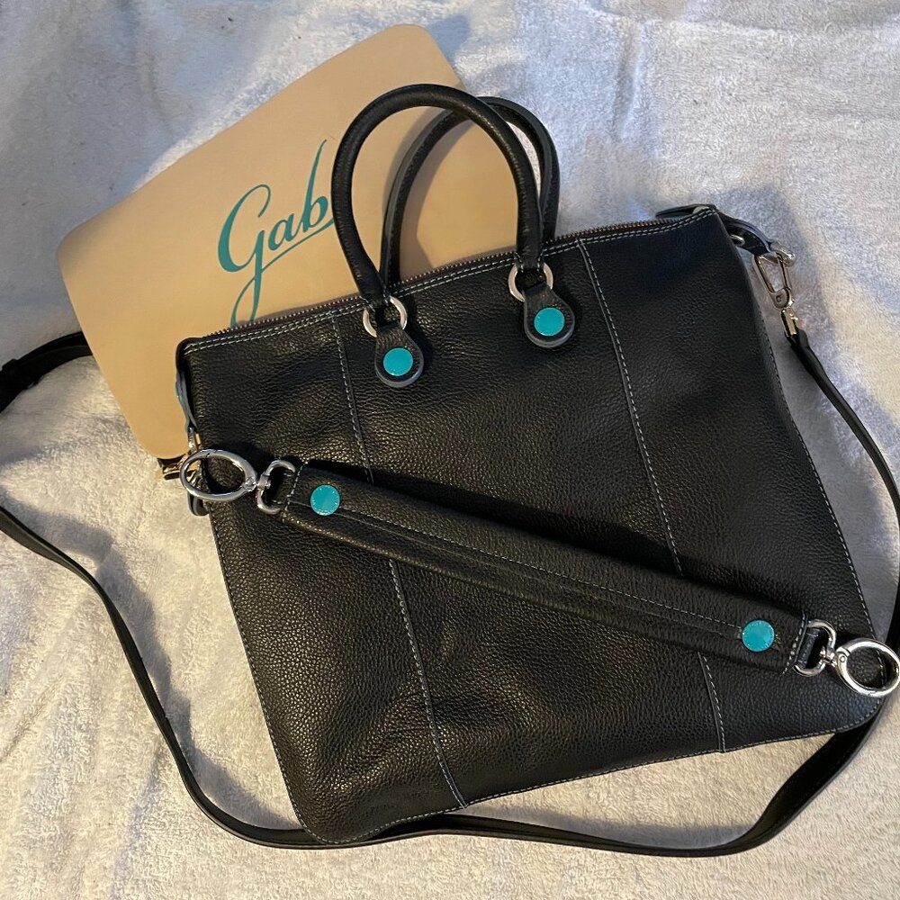 Gabs Expandable Black Leather Crossbody